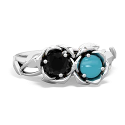 Onyx Rose Garden 14K White Gold ring R5510