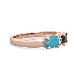 Onyx Pear Bowtie 14K Rose Gold ring R0865