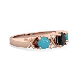 Onyx Hugs And Kisses 14K Rose Gold ring R5016