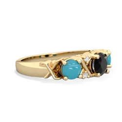 Onyx Hugs And Kisses 14K Yellow Gold ring R5016