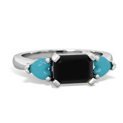 Onyx Three Stone 14K White Gold ring R5235