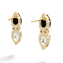 Onyx Bowtie Drop 14K Yellow Gold earrings E0865
