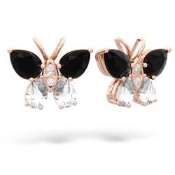 Onyx Butterfly 14K Rose Gold earrings E2215