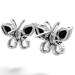 Onyx Butterfly 14K White Gold earrings E2215