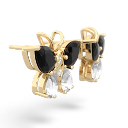 Onyx Butterfly 14K Yellow Gold earrings E2215