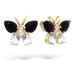 Onyx Butterfly 14K Yellow Gold earrings E2215