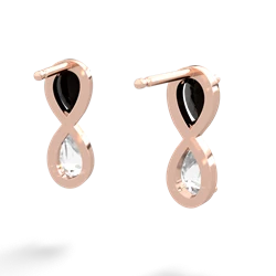 Onyx Infinity 14K Rose Gold earrings E5050