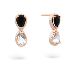 Onyx Infinity 14K Rose Gold earrings E5050