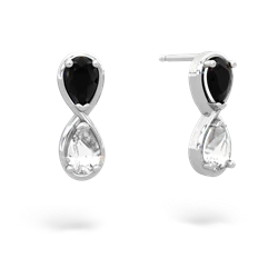 Onyx Infinity 14K White Gold earrings E5050