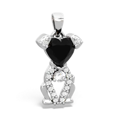 Onyx Puppy Love 14K White Gold pendant P5800