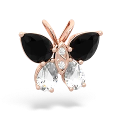 Onyx Butterfly 14K Rose Gold pendant P2215