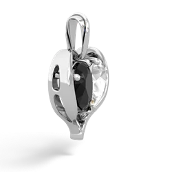 Onyx Two Become One 14K White Gold pendant P5330