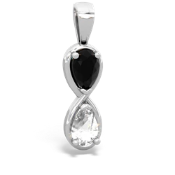 Onyx Infinity 14K White Gold pendant P5050