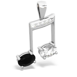 Onyx Color Of Music 14K White Gold pendant P3334