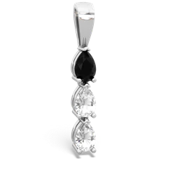 Onyx Dew Drops 14K White Gold pendant P2251