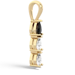 Onyx Dew Drops 14K Yellow Gold pendant P2251