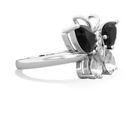 Onyx Butterfly 14K White Gold ring R2215