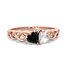 Onyx Heart To Heart Braid 14K Rose Gold ring R5870