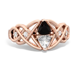 Onyx Keepsake Celtic Knot 14K Rose Gold ring R5300