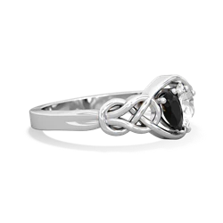 Onyx Celtic Love Knot 14K White Gold ring R5420