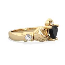 Onyx Claddagh Keepsake 14K Yellow Gold ring R5245