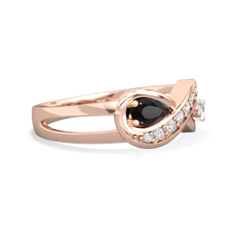 Onyx Diamond Infinity 14K Rose Gold ring R5390