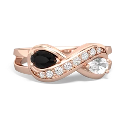 Onyx Diamond Infinity 14K Rose Gold ring R5390