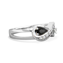 Onyx Diamond Infinity 14K White Gold ring R5390