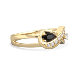 Onyx Diamond Infinity 14K Yellow Gold ring R5390