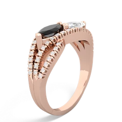 Onyx Diamond Rivers 14K Rose Gold ring R3070