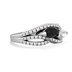 Onyx Diamond Rivers 14K White Gold ring R3070