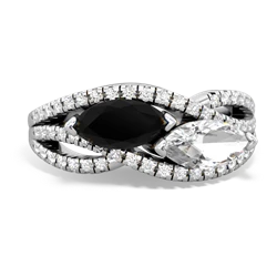 Onyx Diamond Rivers 14K White Gold ring R3070