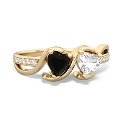 Onyx Side By Side 14K Yellow Gold ring R3090