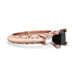 Onyx Eternal Embrace Engagement 14K Rose Gold ring C2001