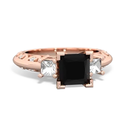 Onyx Eternal Embrace Engagement 14K Rose Gold ring C2001