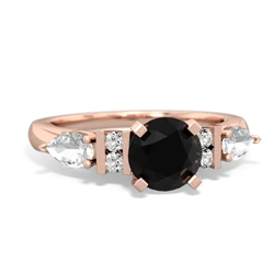 Onyx 6Mm Round Eternal Embrace Engagement 14K Rose Gold ring R2005