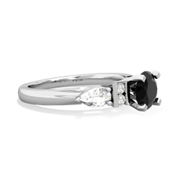 Onyx 6Mm Round Eternal Embrace Engagement 14K White Gold ring R2005