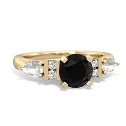 Onyx 6Mm Round Eternal Embrace Engagement 14K Yellow Gold ring R2005