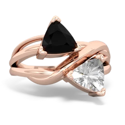 Onyx Split Band Swirl 14K Rose Gold ring R2341