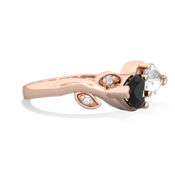 Onyx Floral Elegance 14K Rose Gold ring R5790