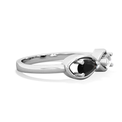 Onyx Infinity 14K White Gold ring R5050