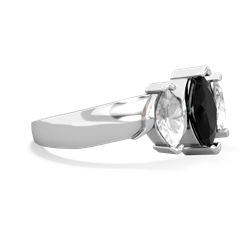 Onyx Three Peeks 14K White Gold ring R2433