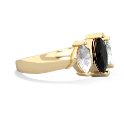 Onyx Three Peeks 14K Yellow Gold ring R2433