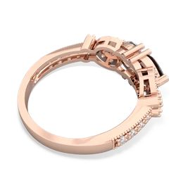 Onyx Diamond Butterflies 14K Rose Gold ring R5601