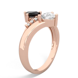 Onyx Heart To Heart 14K Rose Gold ring R2064