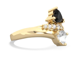 Onyx Heart To Heart 14K Yellow Gold ring R2064