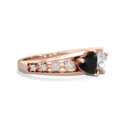 Onyx Heart To Heart 14K Rose Gold ring R3342