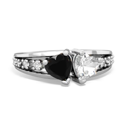 Onyx Heart To Heart 14K White Gold ring R3342