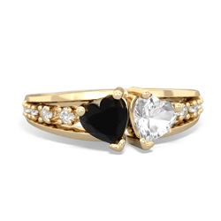 Onyx Heart To Heart 14K Yellow Gold ring R3342