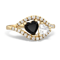 Onyx Mother And Child 14K Yellow Gold ring R3010